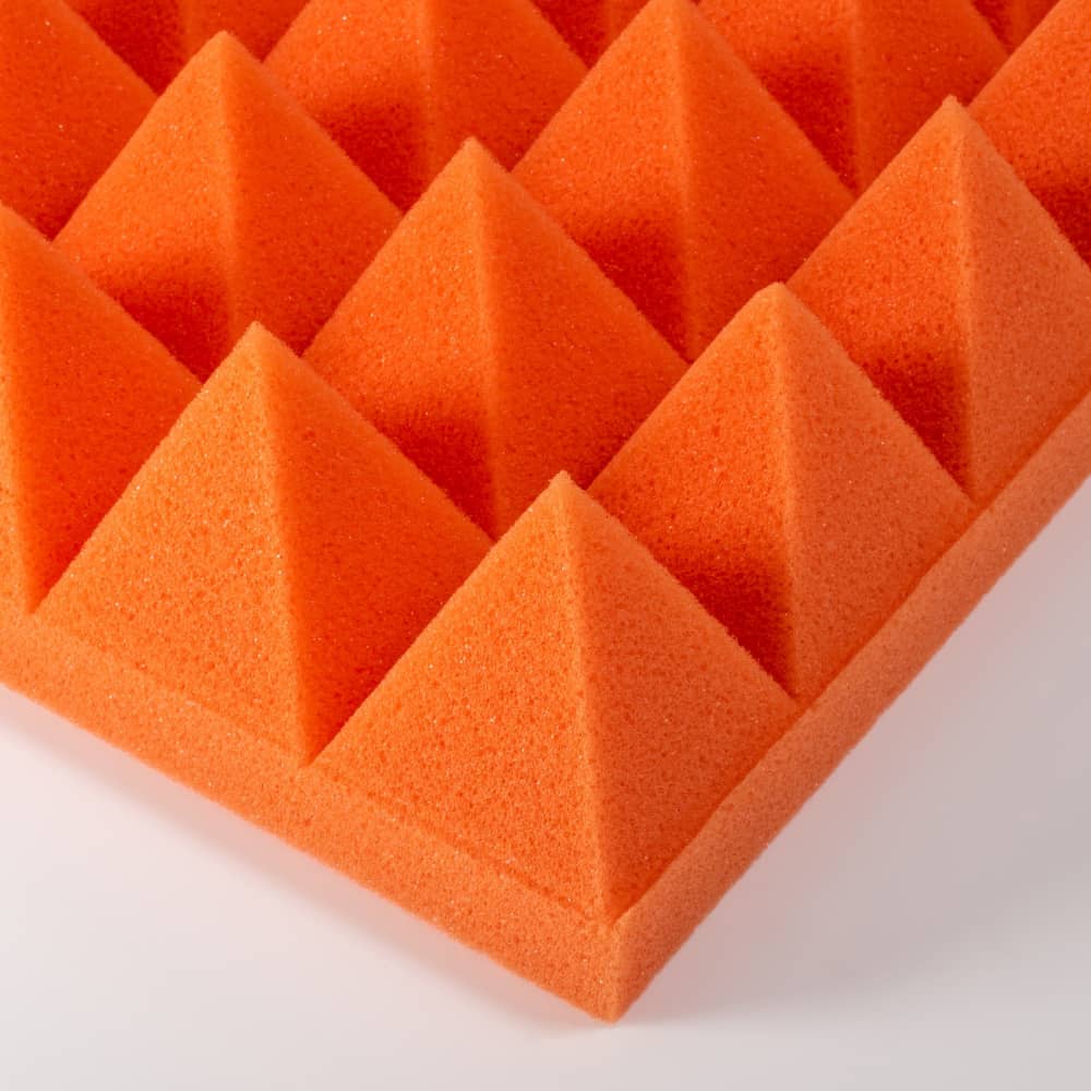 Поролон "Пирамида", основание 20 мм, пирамиды 50 мм, оранжевый