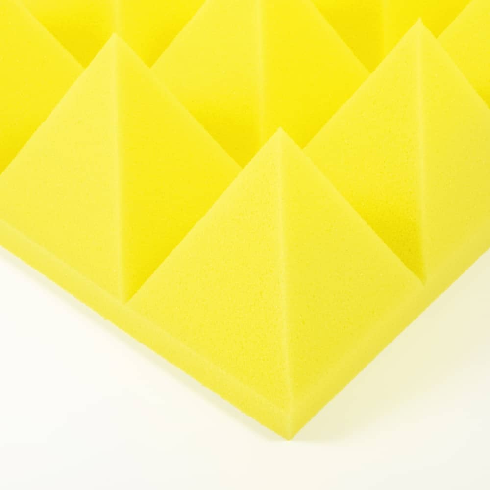 Поролон "Пирамида", основание 15 мм, пирамиды 100 мм, желтый
