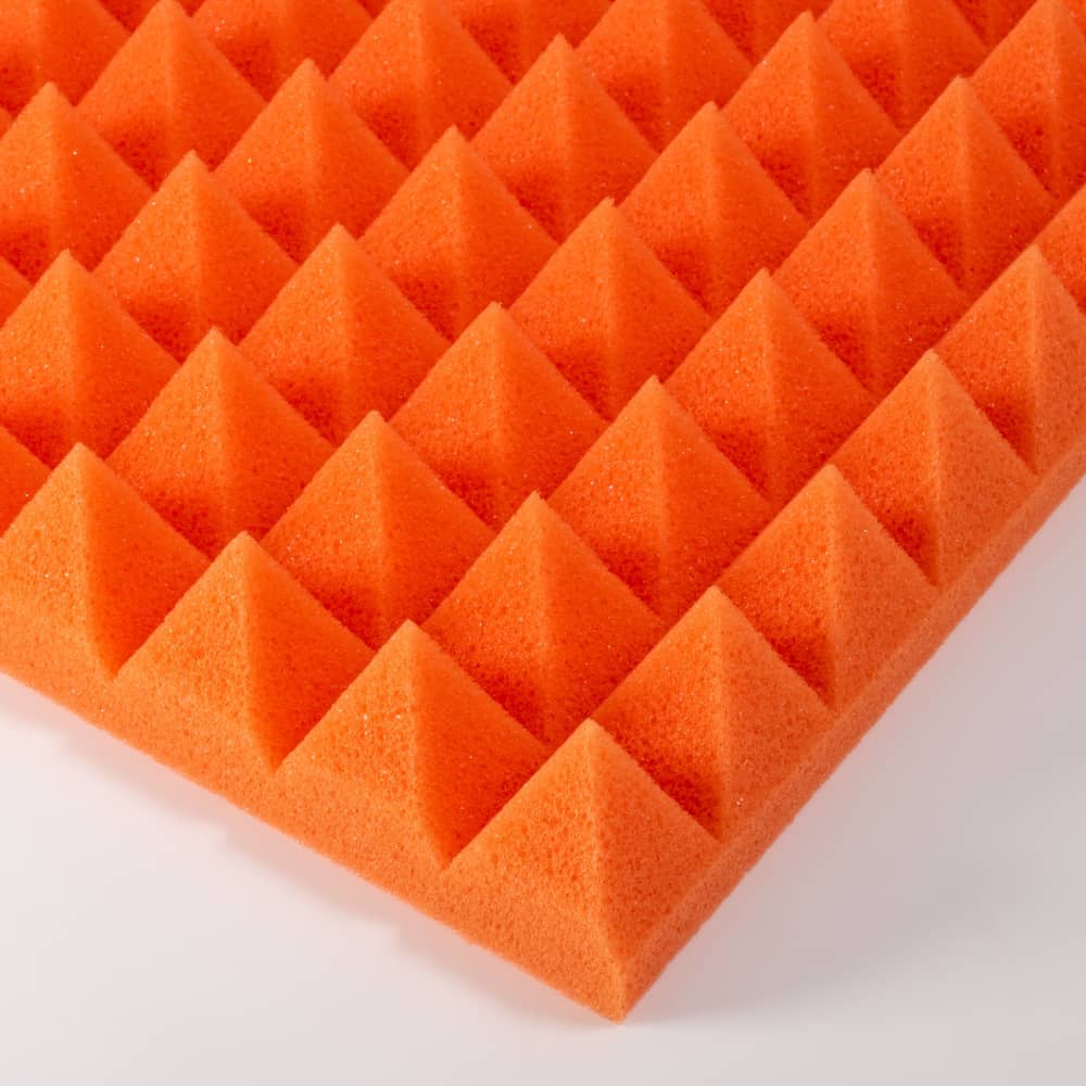 Поролон "Пирамида", основание 20 мм, пирамиды 30 мм, оранжевый, 2 штуки