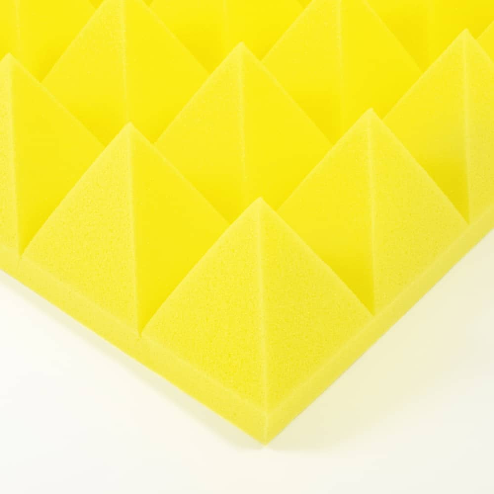 Поролон "Пирамида", основание 20 мм, пирамиды 80 мм, желтый